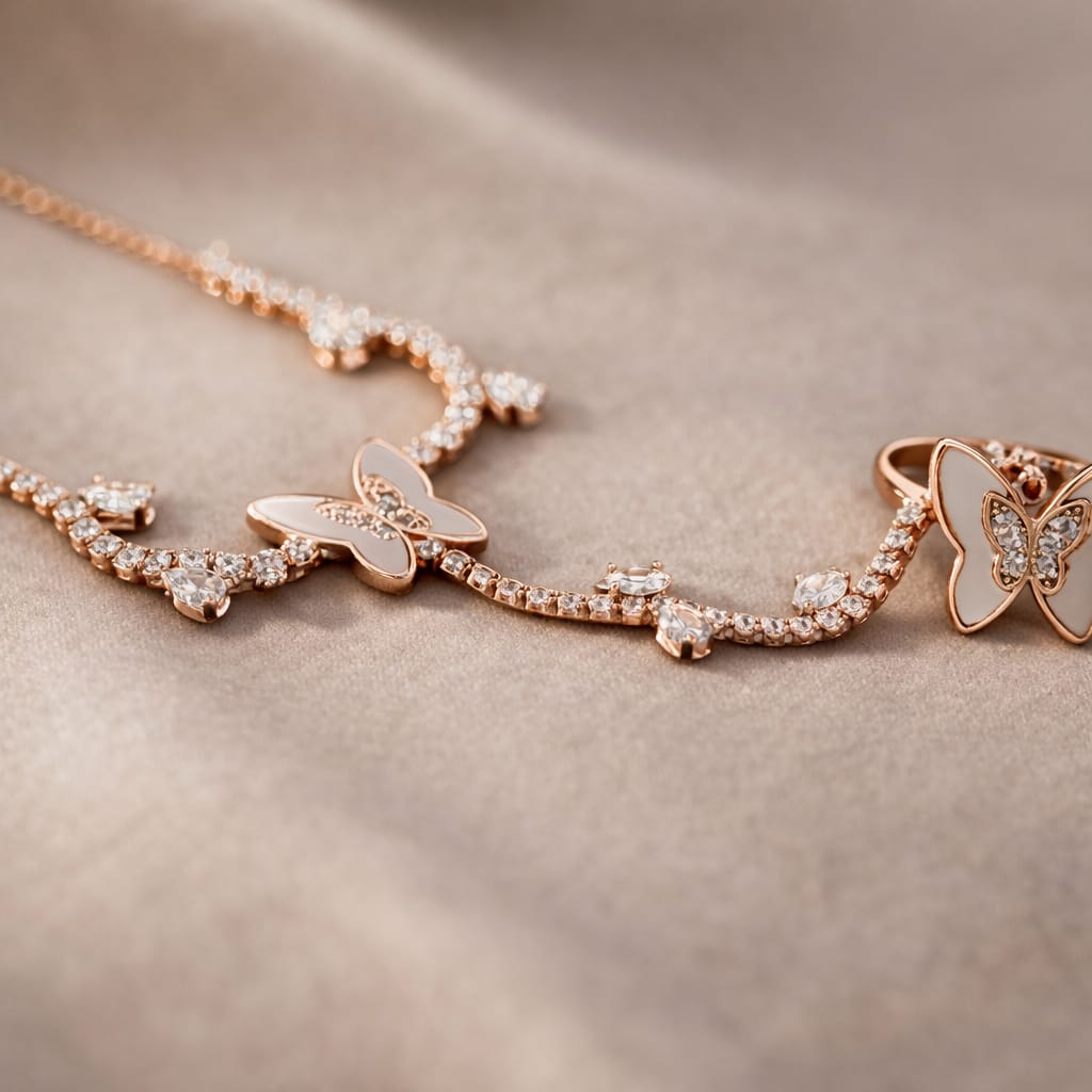Rose Gold Butterfly Hand Harness