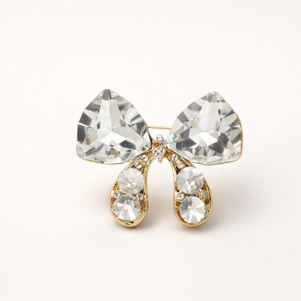 Crystal Bow Luxe Brooch
