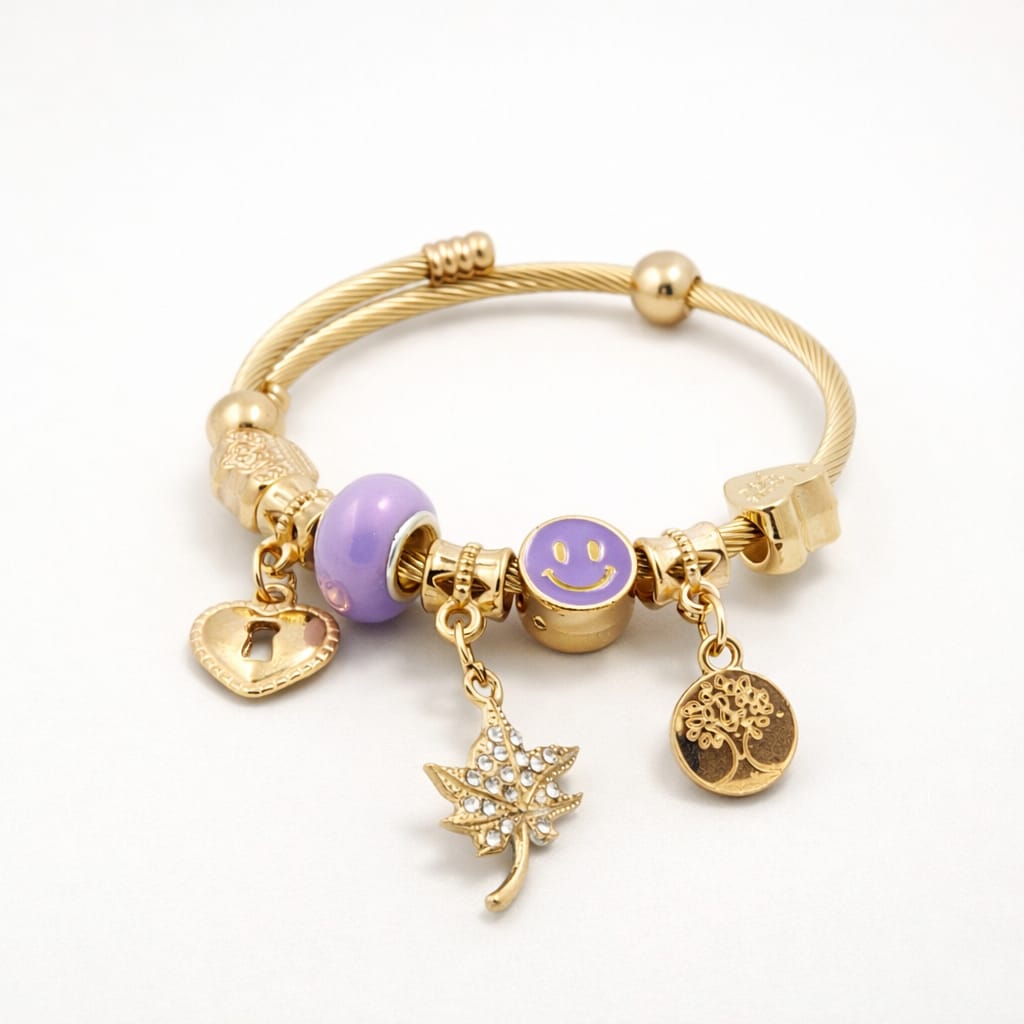 Golden Whimsy & Lavender Bangle
