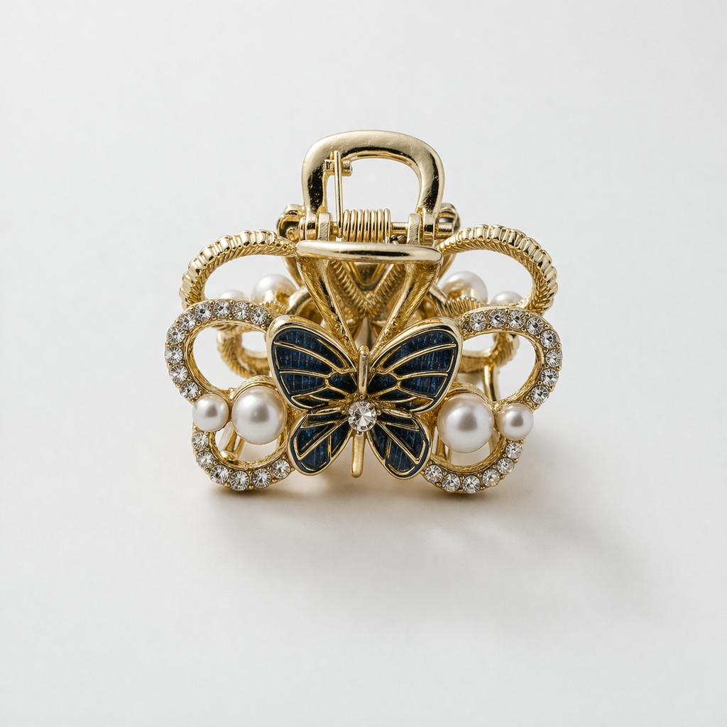 Midnight Monarch Gilded Claw Clip