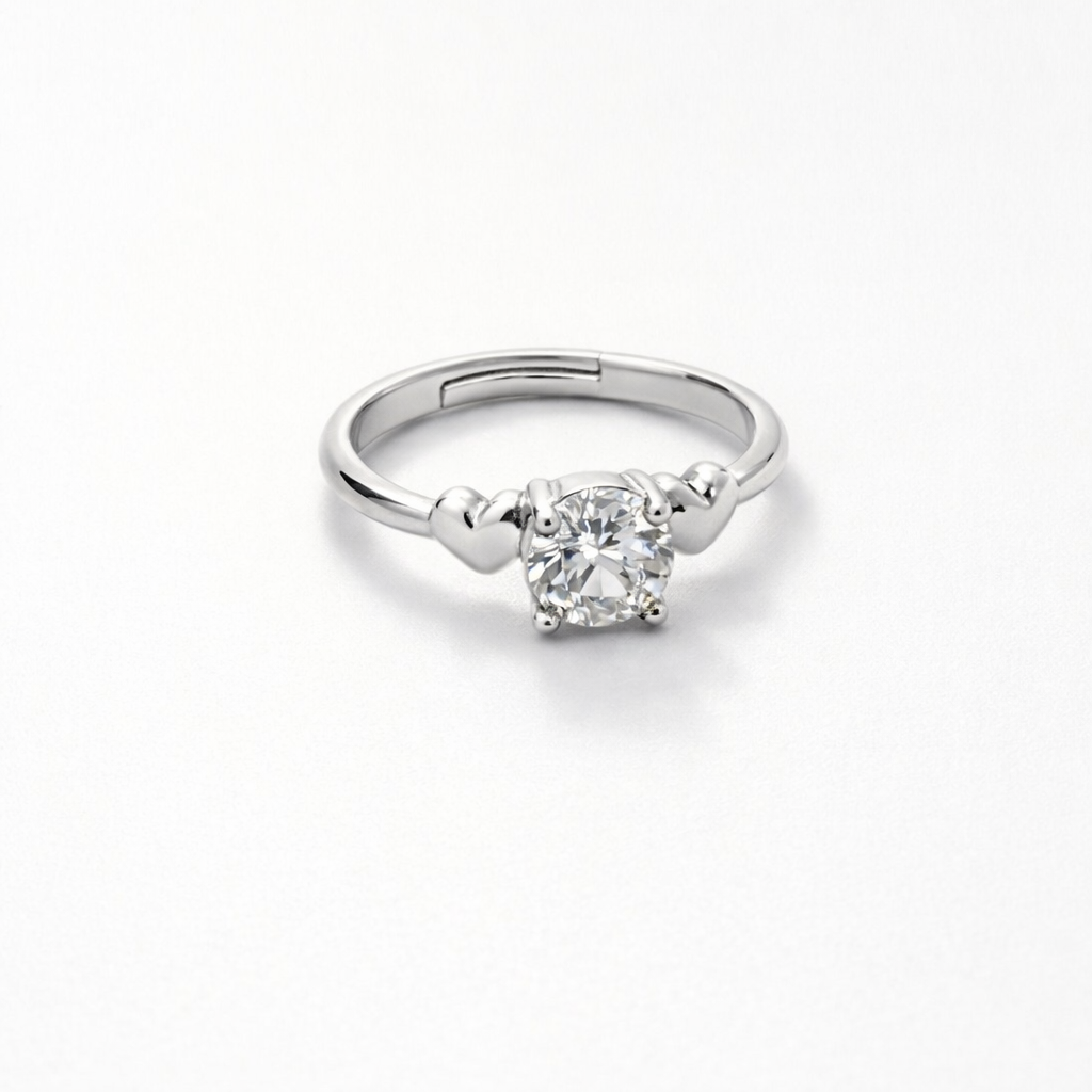 Heart-to-Heart Solitaire Ring
