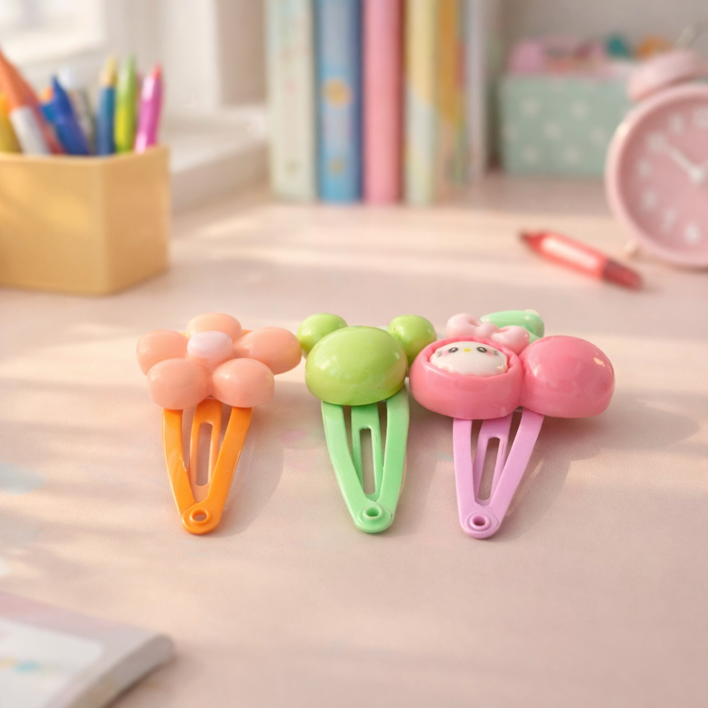 Whimsical Trio Snap Hair Clip Set
