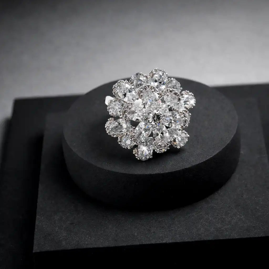 Floral Cluster Diamond Ring