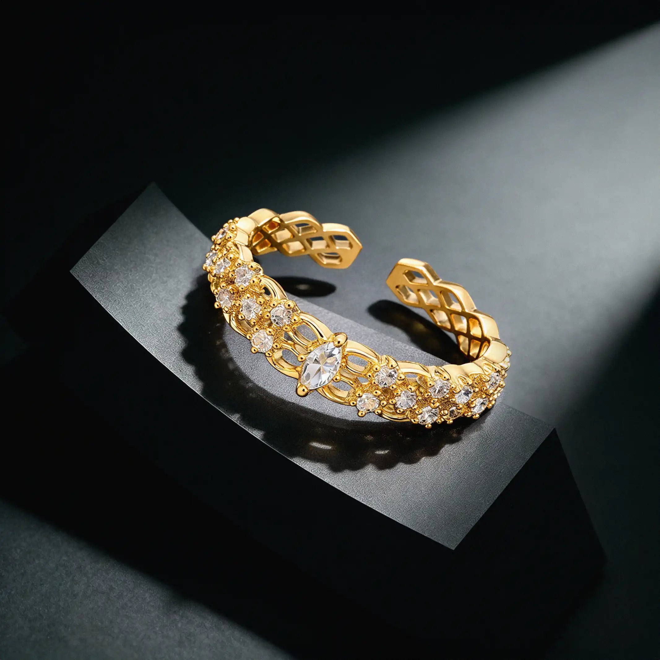 Rose Gold Textured Band Ring