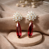 Ruby Crystal Drop Earrings