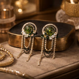Green Stone Studded  Traditional Earrings