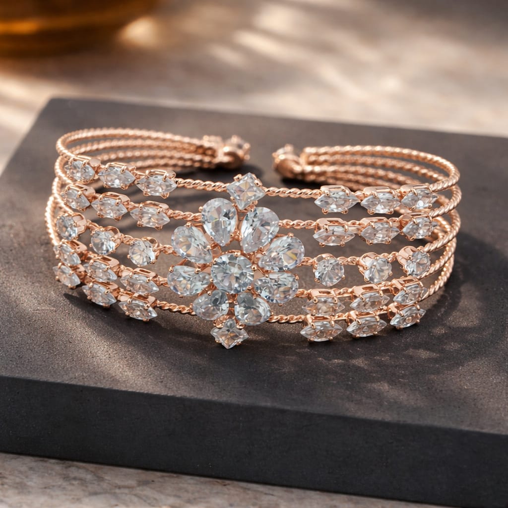 Crystal Bloom Rose Gold Bracelet
