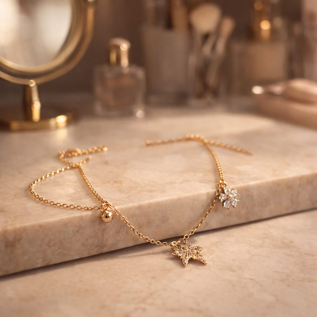 Celestial Charm Gold Hand Chain