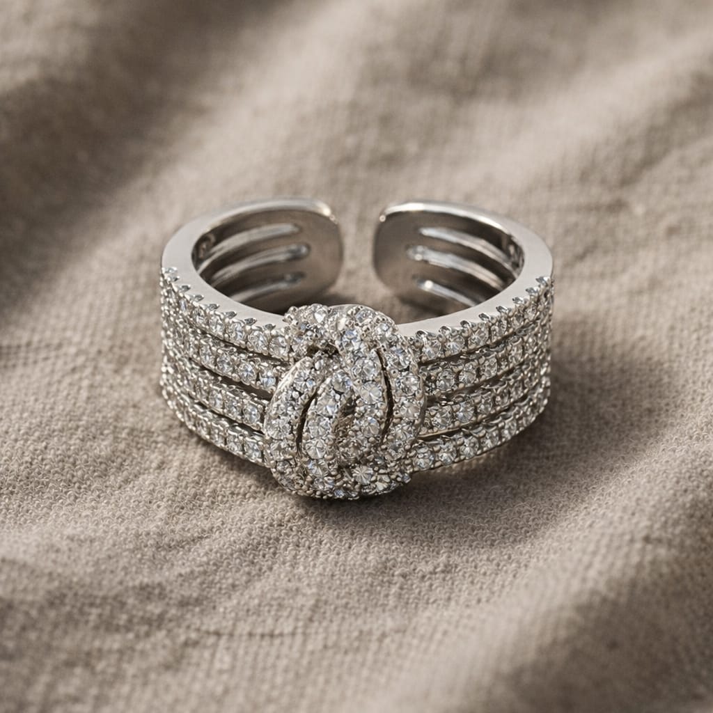 Eternal Knot Multi-Strand  Adjustable Ring