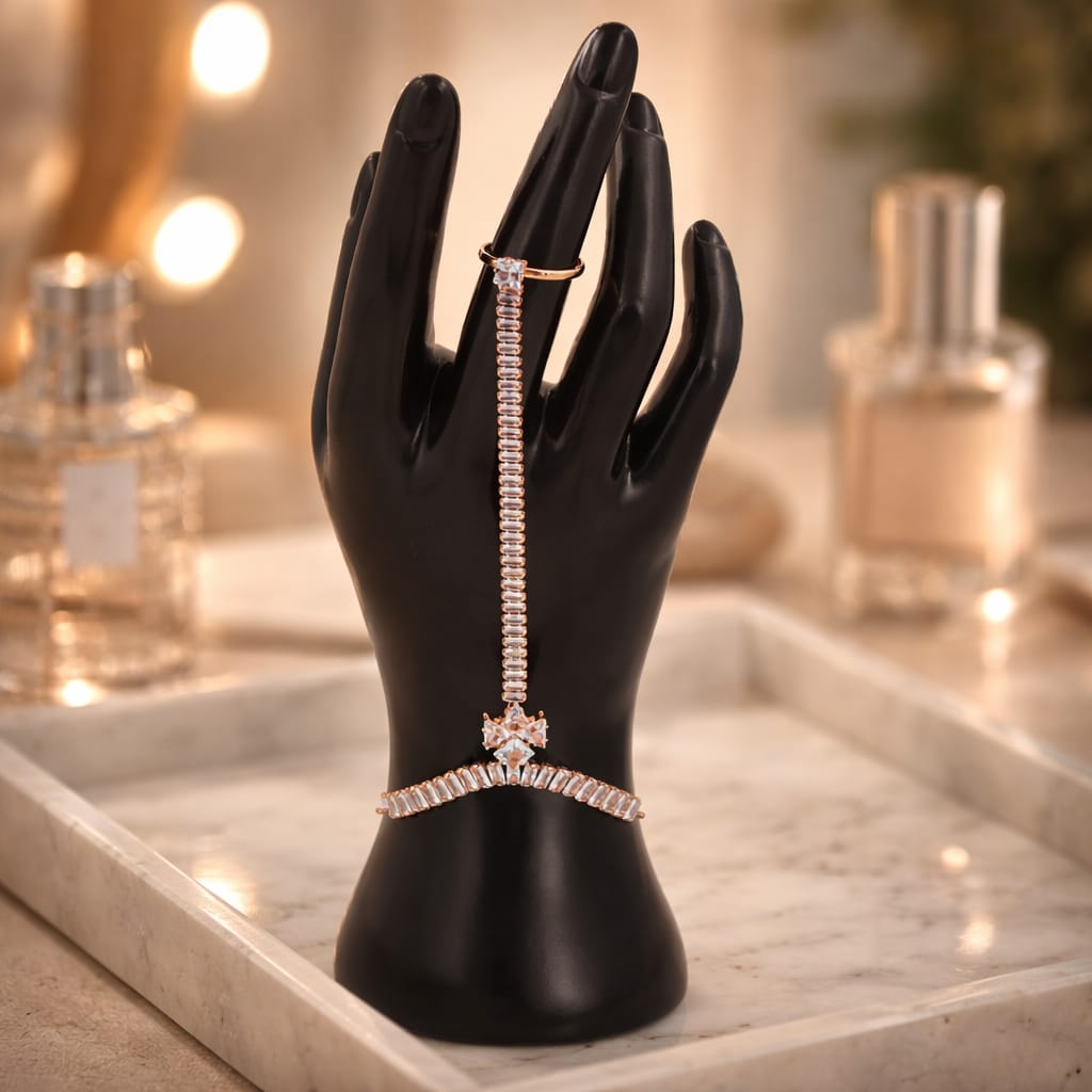 Ethereal Baguette Cascade Hand Harness