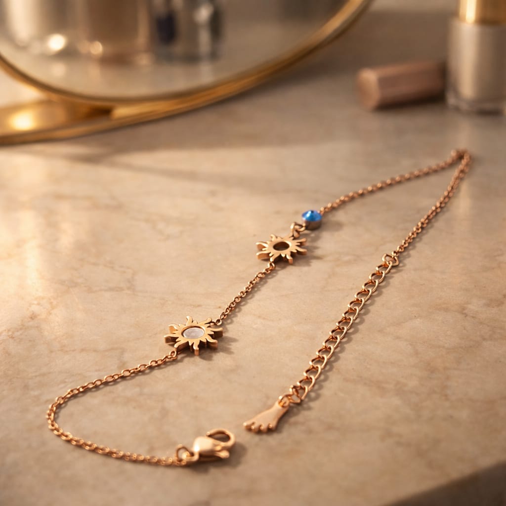 Celestial Solis Turquoise Charm Anklet