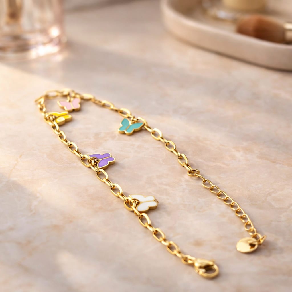 Charmed Flight Pastel Butterfly Anklet
