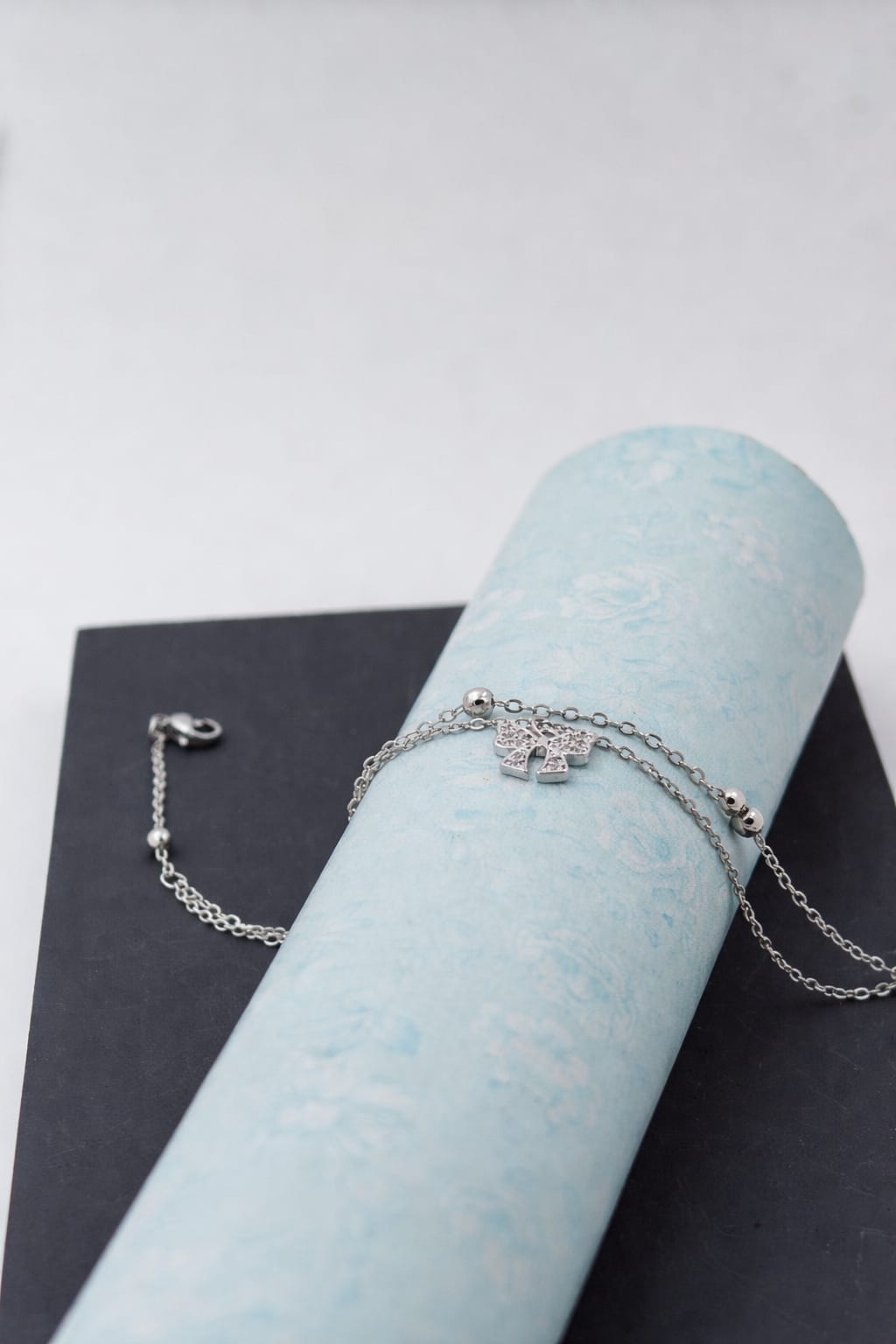 Sparkling Butterfly Double-Layered Anklet