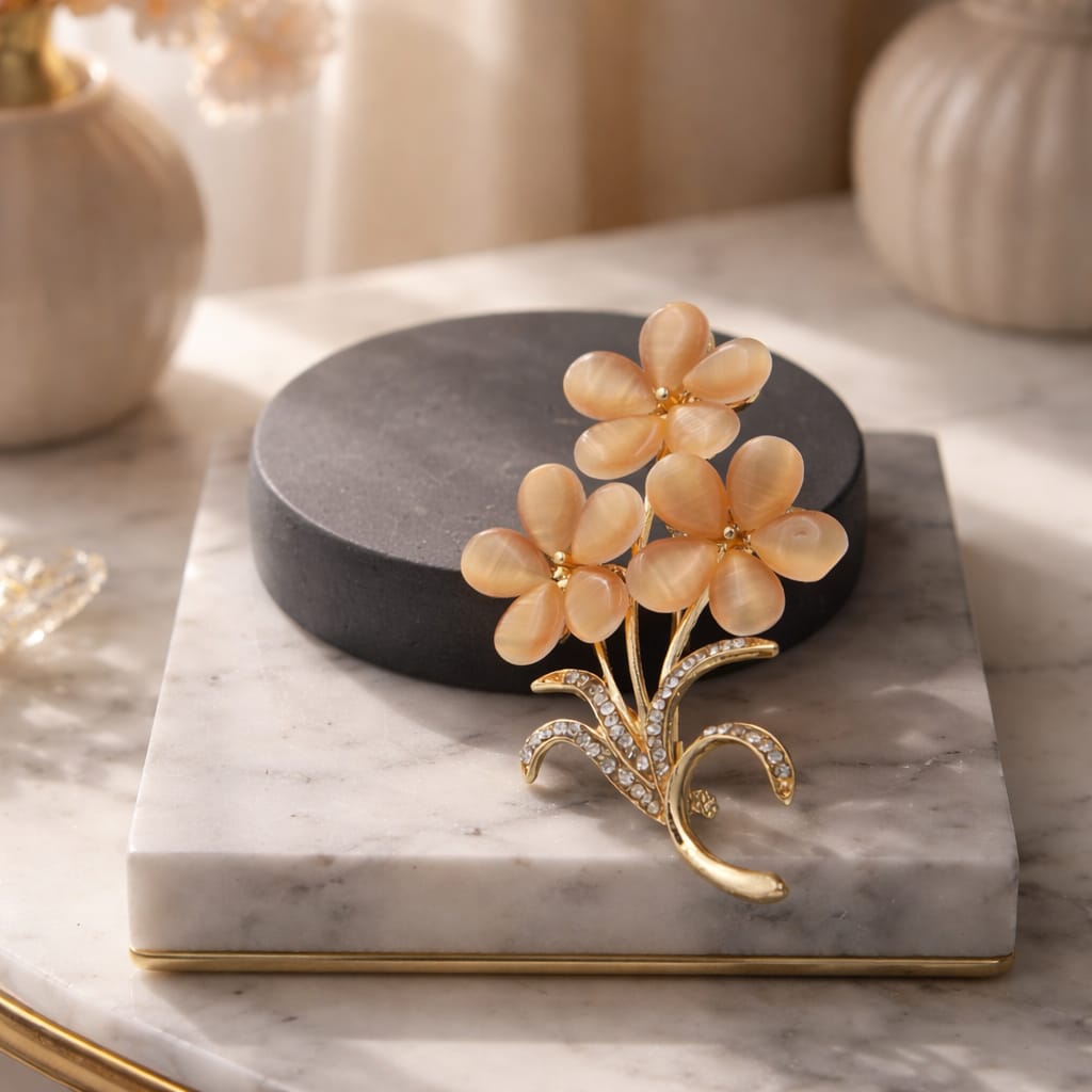 Golden Honeycomb Bouquet Brooch