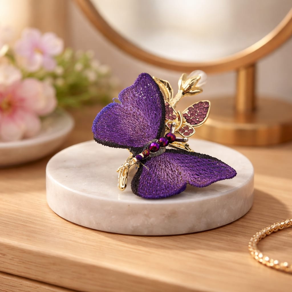 Enchanted Azure Morpho Brooch