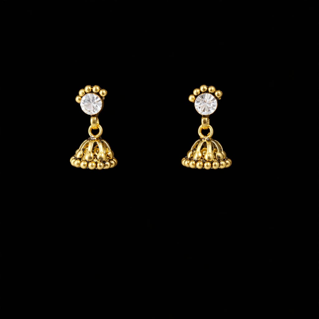 Crystal Dome Jhumka Earrings