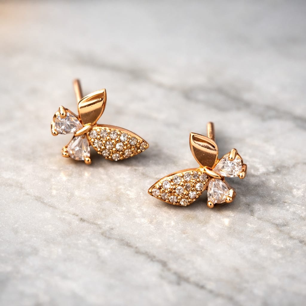 Butterfly Crystal Stud Earrings