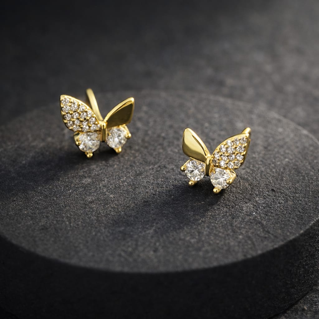 Butterfly Crystal Stud Earrings