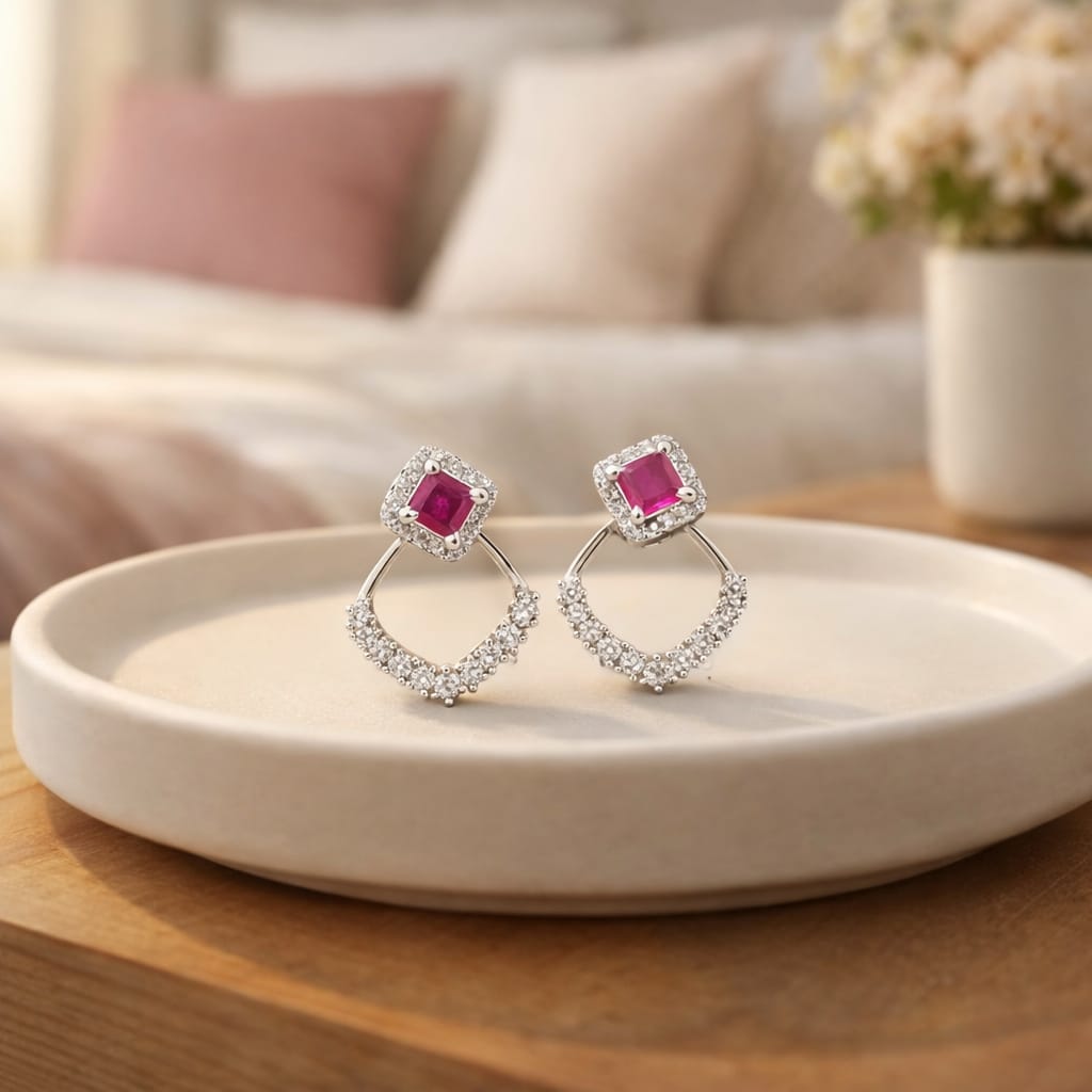 Royal Amethyst Halo Drop Earrings