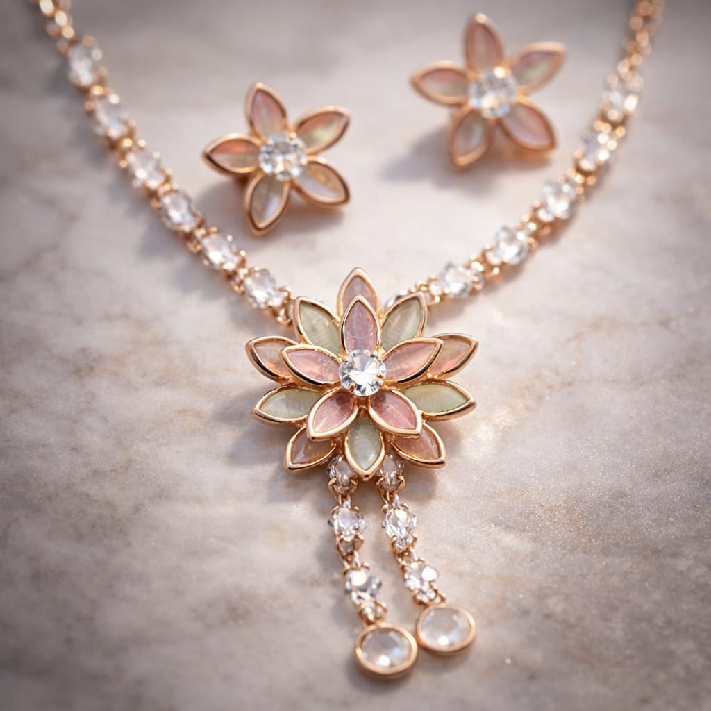 Pastel Bloom Floral Necklace Set