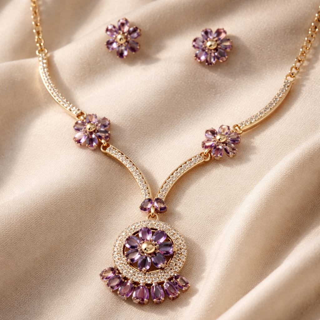 Blush Bloom Floral Necklace Set