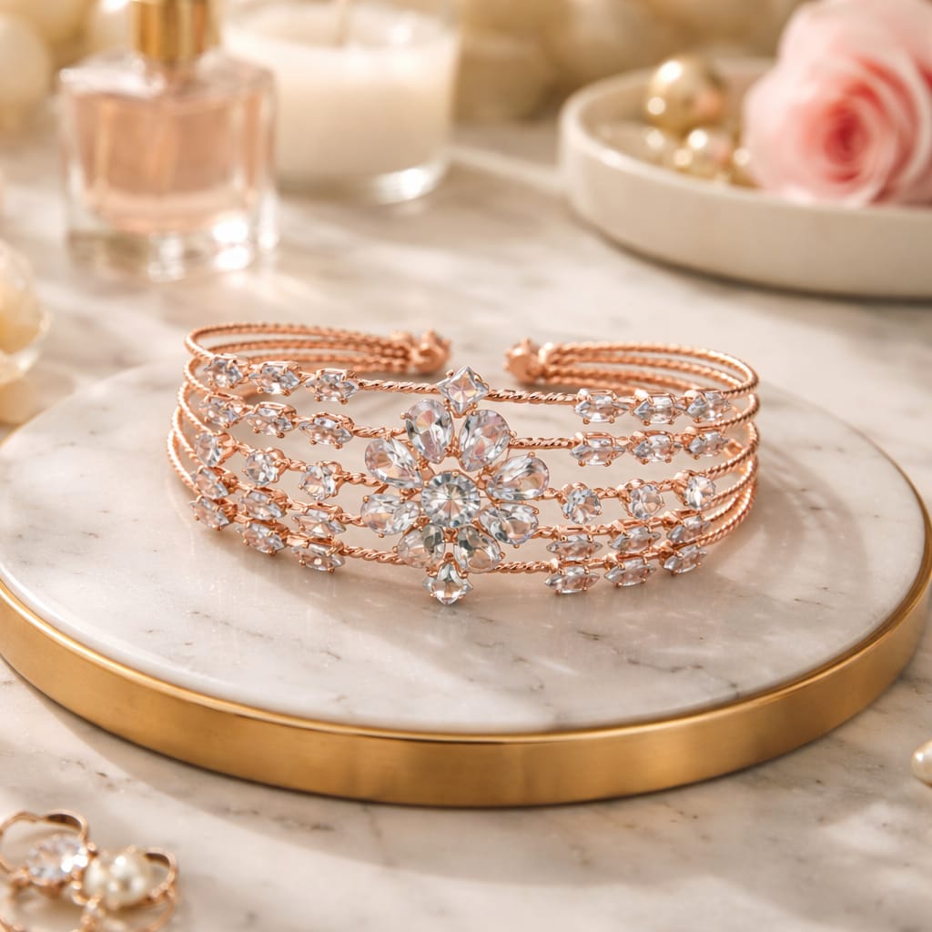 Crystal Bloom Rose Gold Bracelet