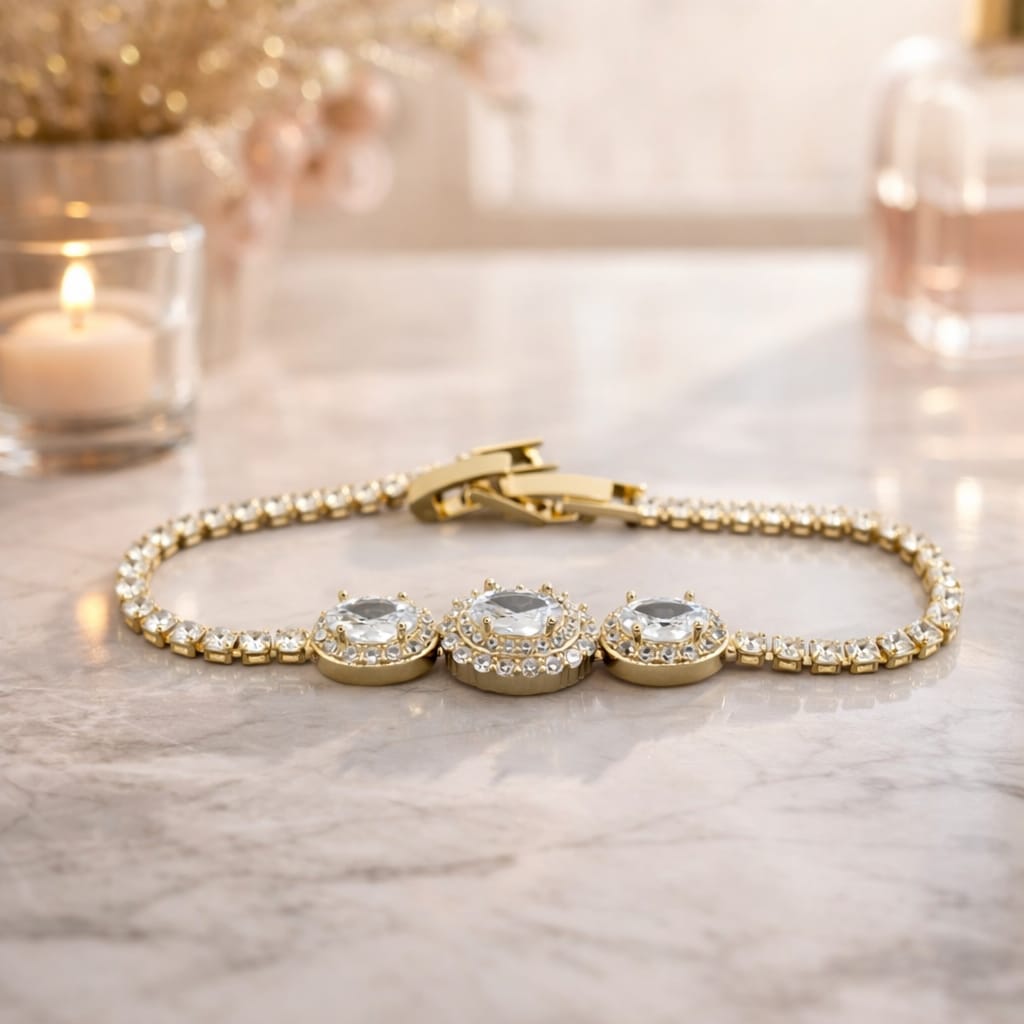 Halo Crystal Tennis Hand Chain