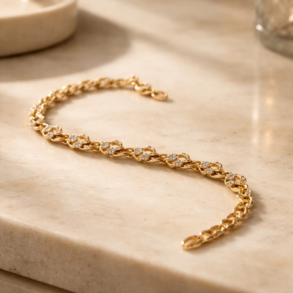 Twisted Crystal Vine Hand Chain