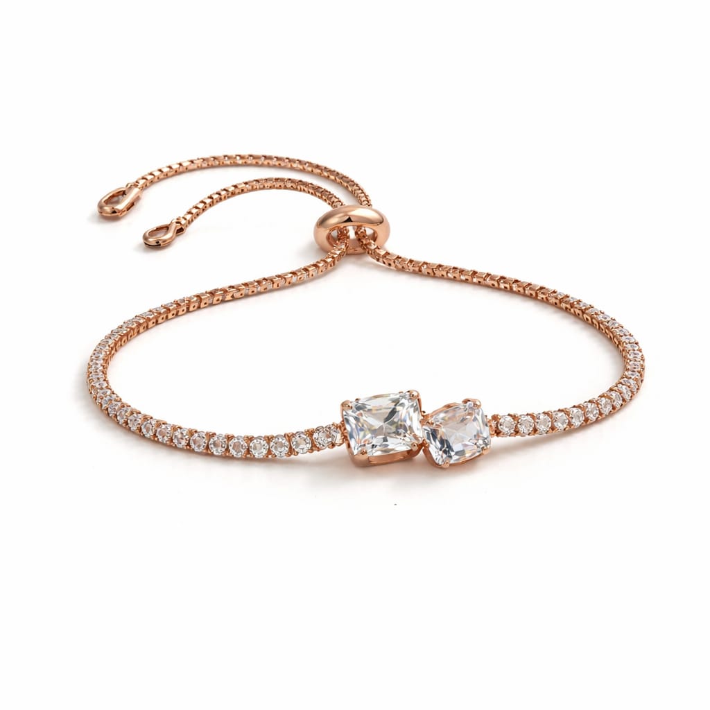 Radiant Duo Rose Gold Bolo Hand Chain