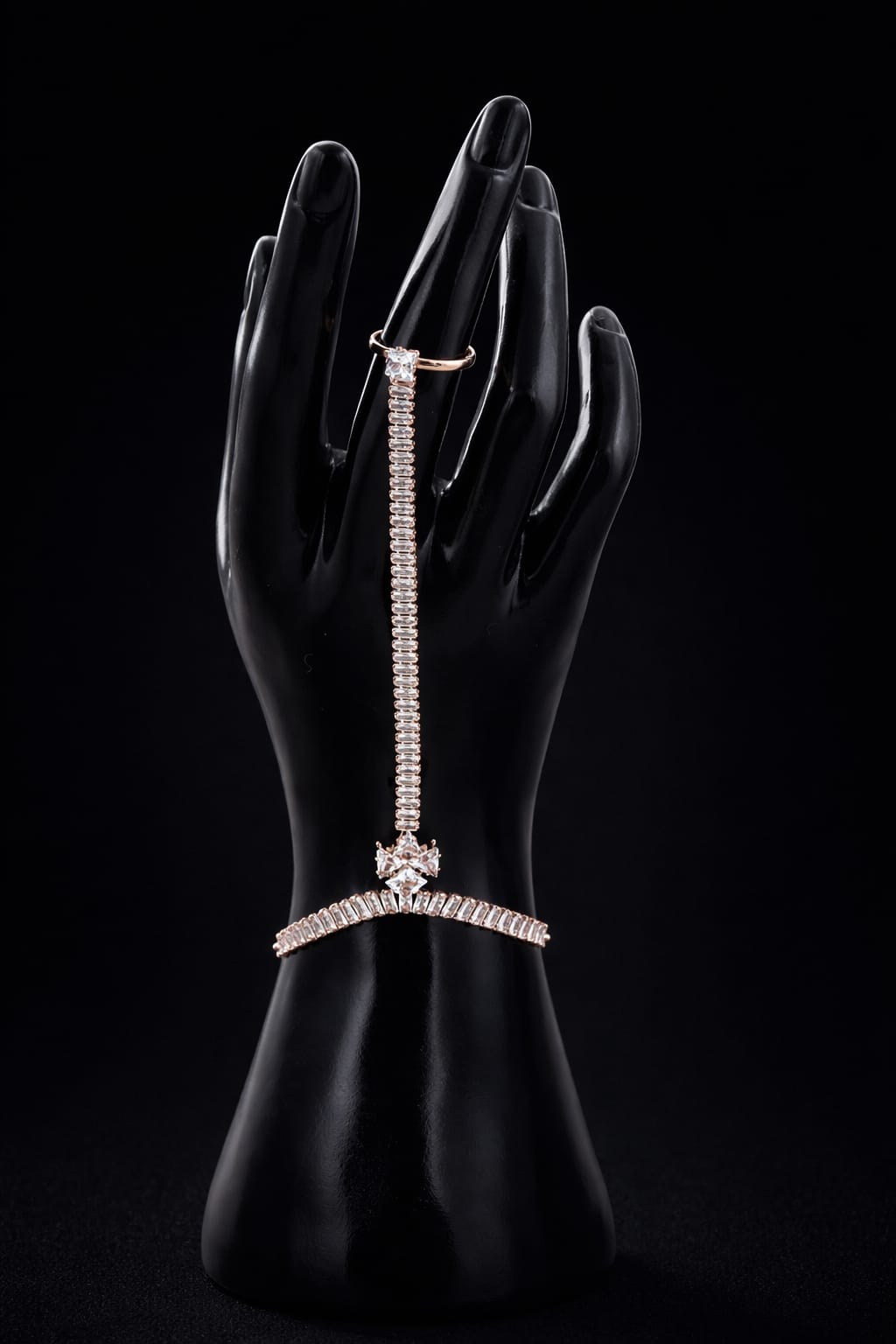 Ethereal Baguette Cascade Hand Harness