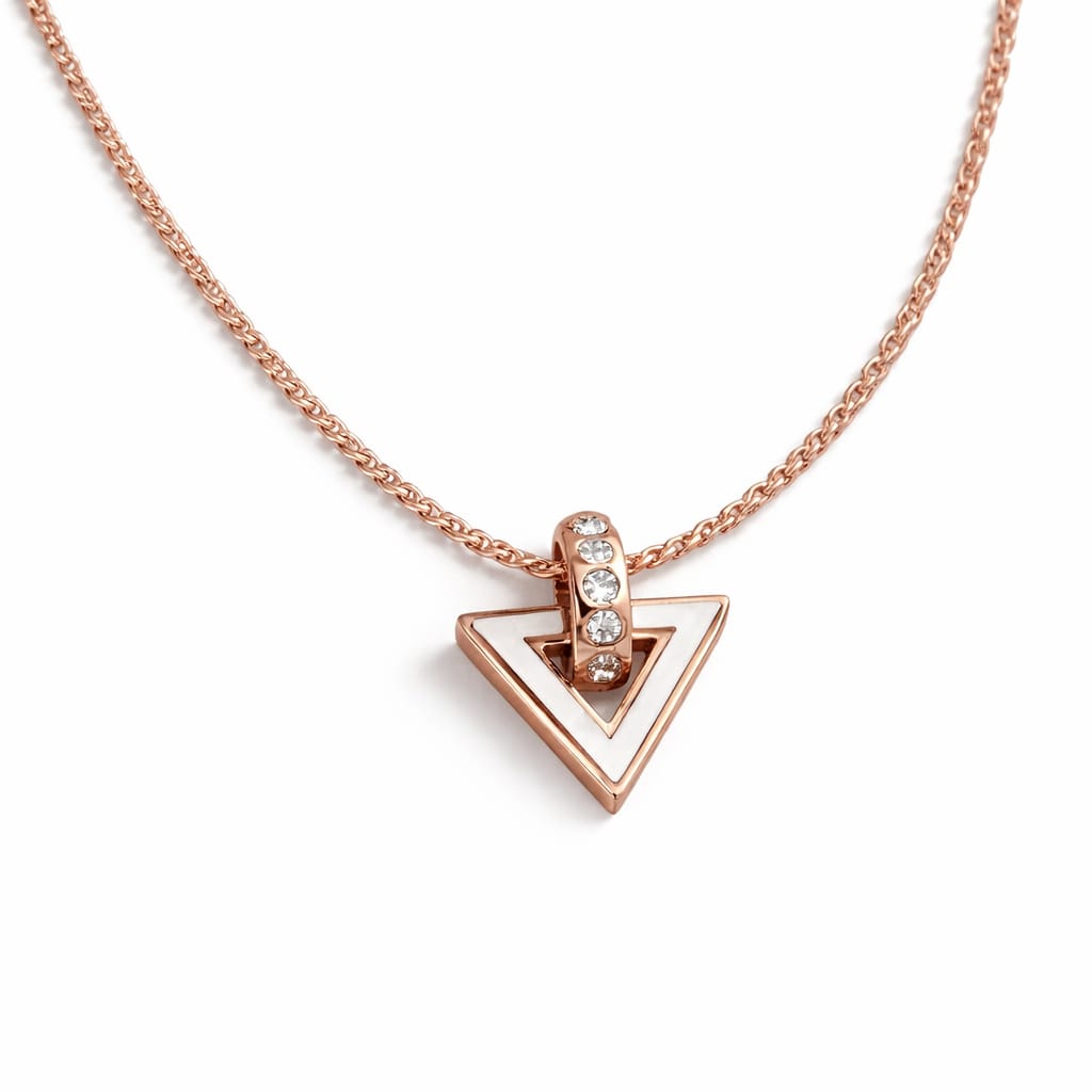 Aura Triangle Charm Rose Gold Anklet