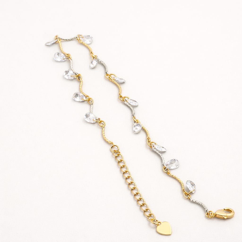 Golden Hour Crystal Teardrop Anklet