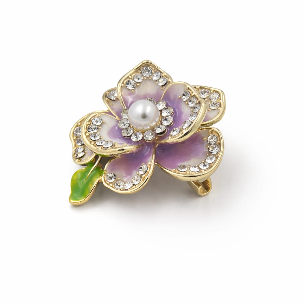 Ethereal Enamel Magnolia Brooch