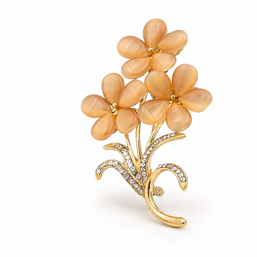 Golden Honeycomb Bouquet Brooch