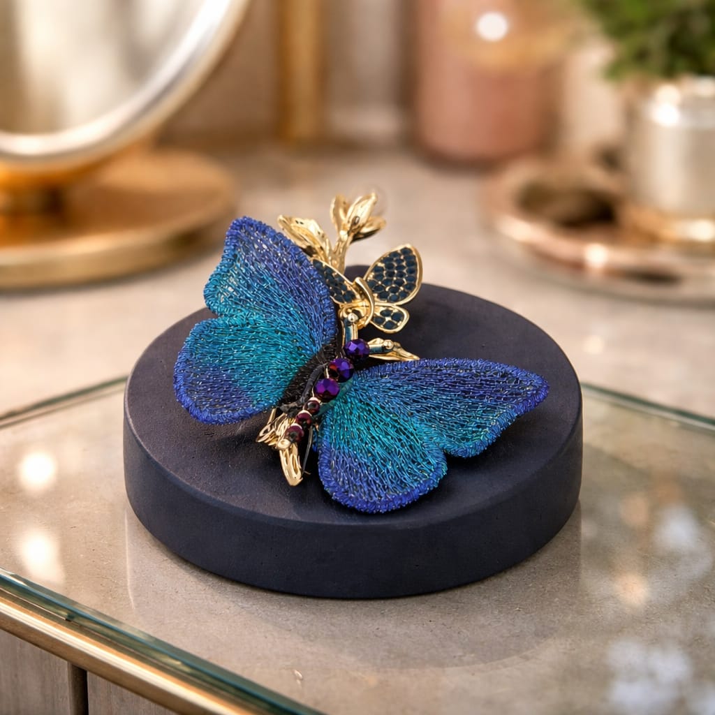 Enchanted Azure Morpho Brooch