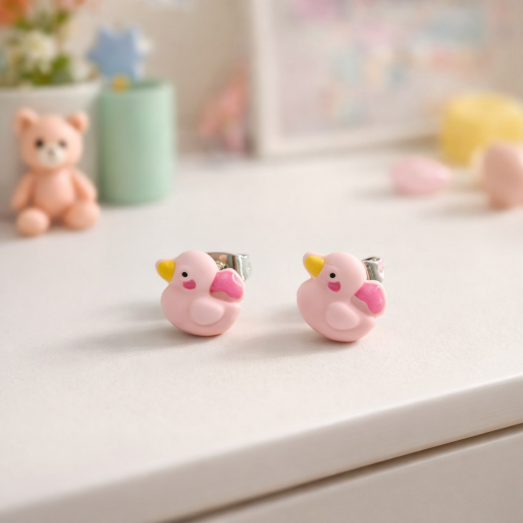 Starry-Eyed Lilac Bunny Stud Earrings