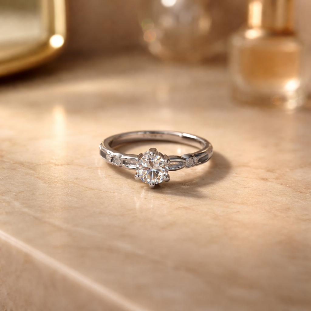 Ethereal Blossom Solitaire Ring
