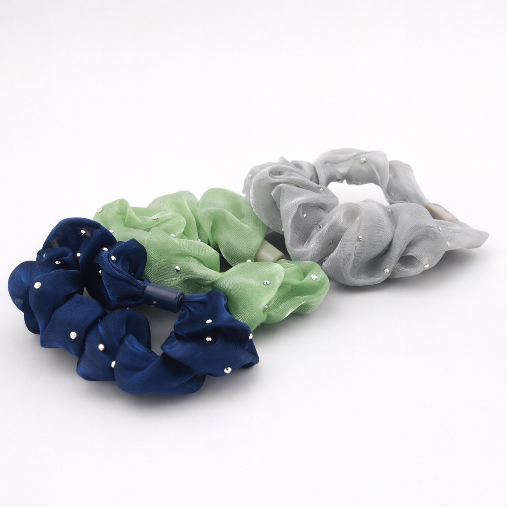 Organza Pearl Scrunchie Set
