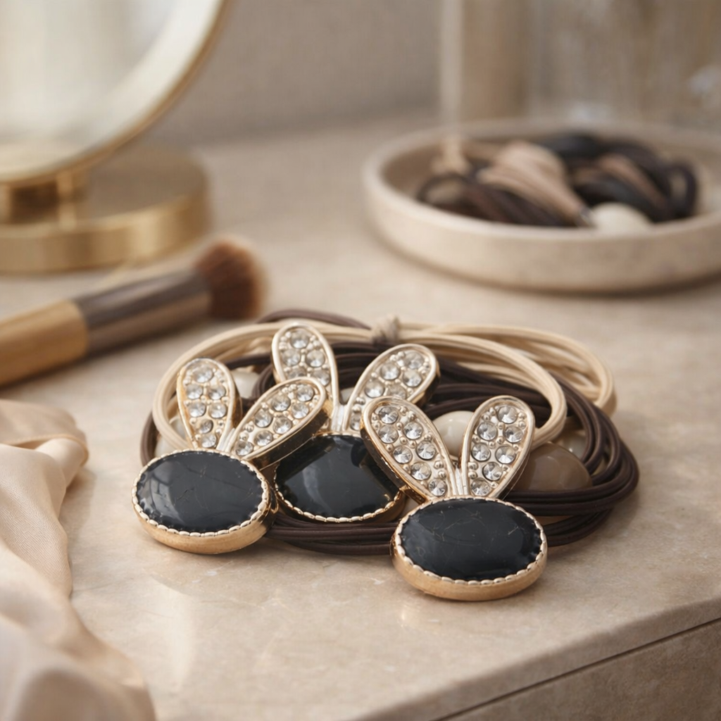 Crystal Bunny Hair Tie Set