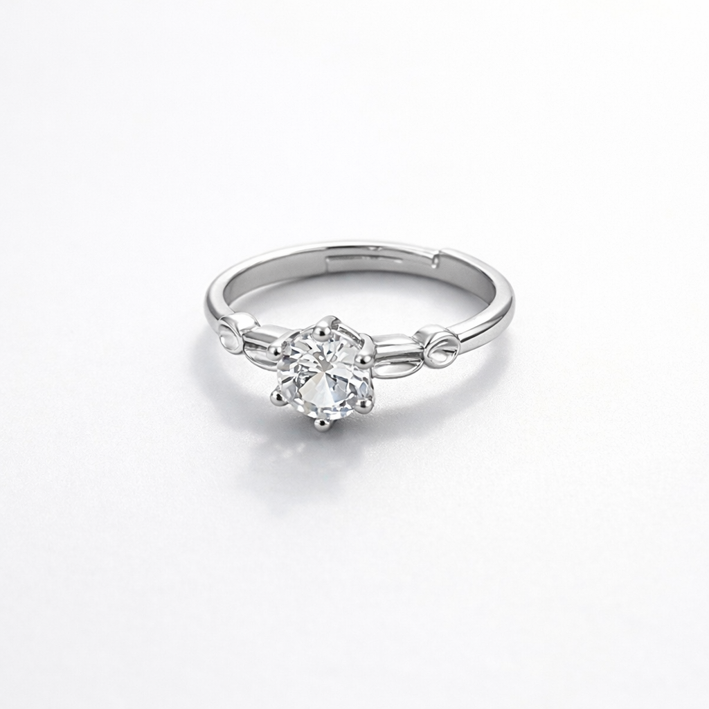 Ethereal Blossom Solitaire Ring