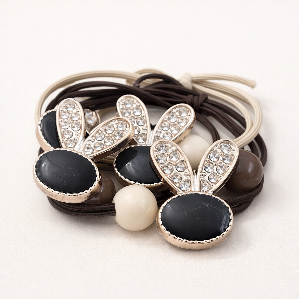 Crystal Bunny Hair Tie Set