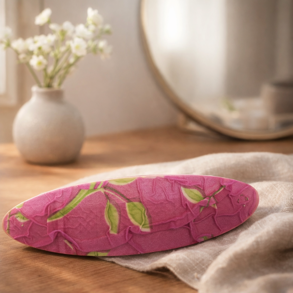 The Fuchsia Foliage Resin Barrette
