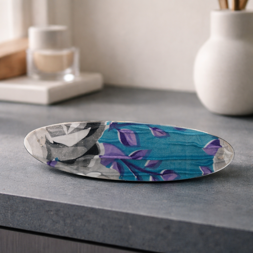 The Fuchsia Foliage Resin Barrette
