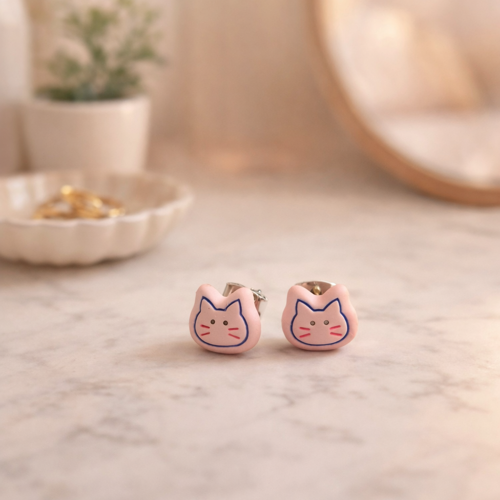 Starry-Eyed Lilac Bunny Stud Earrings