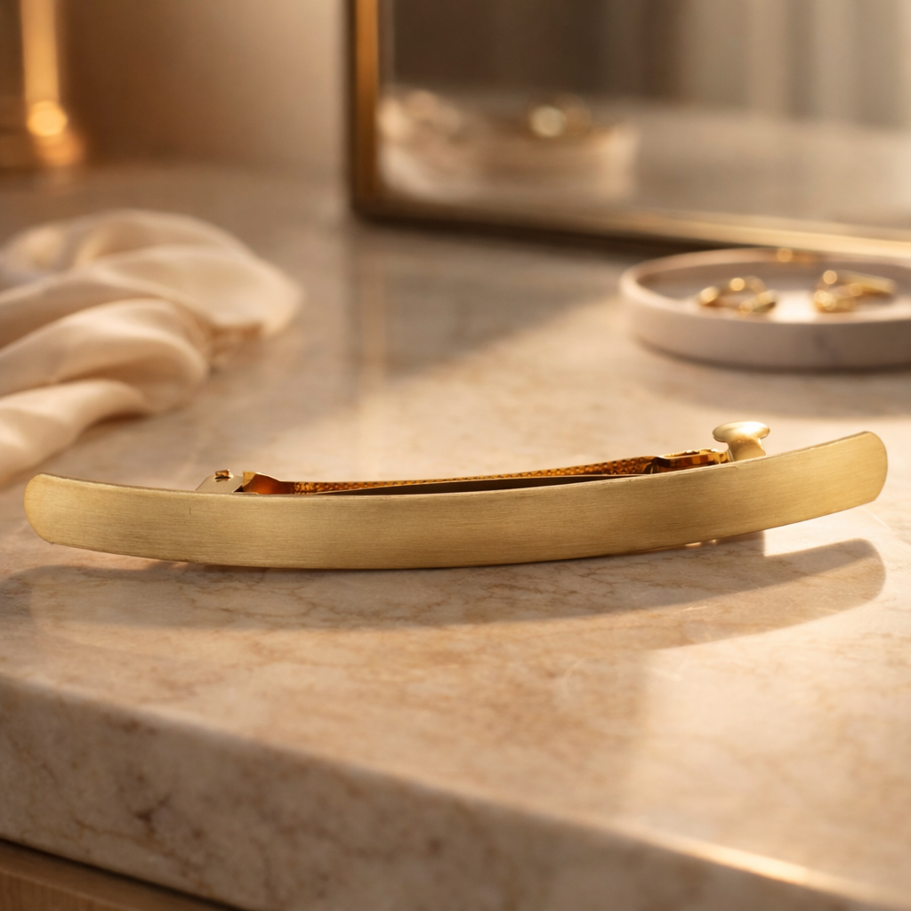 Brushed Curved Slim Barrette