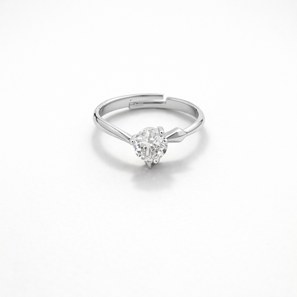Tapered Solitaire Adjustable Ring