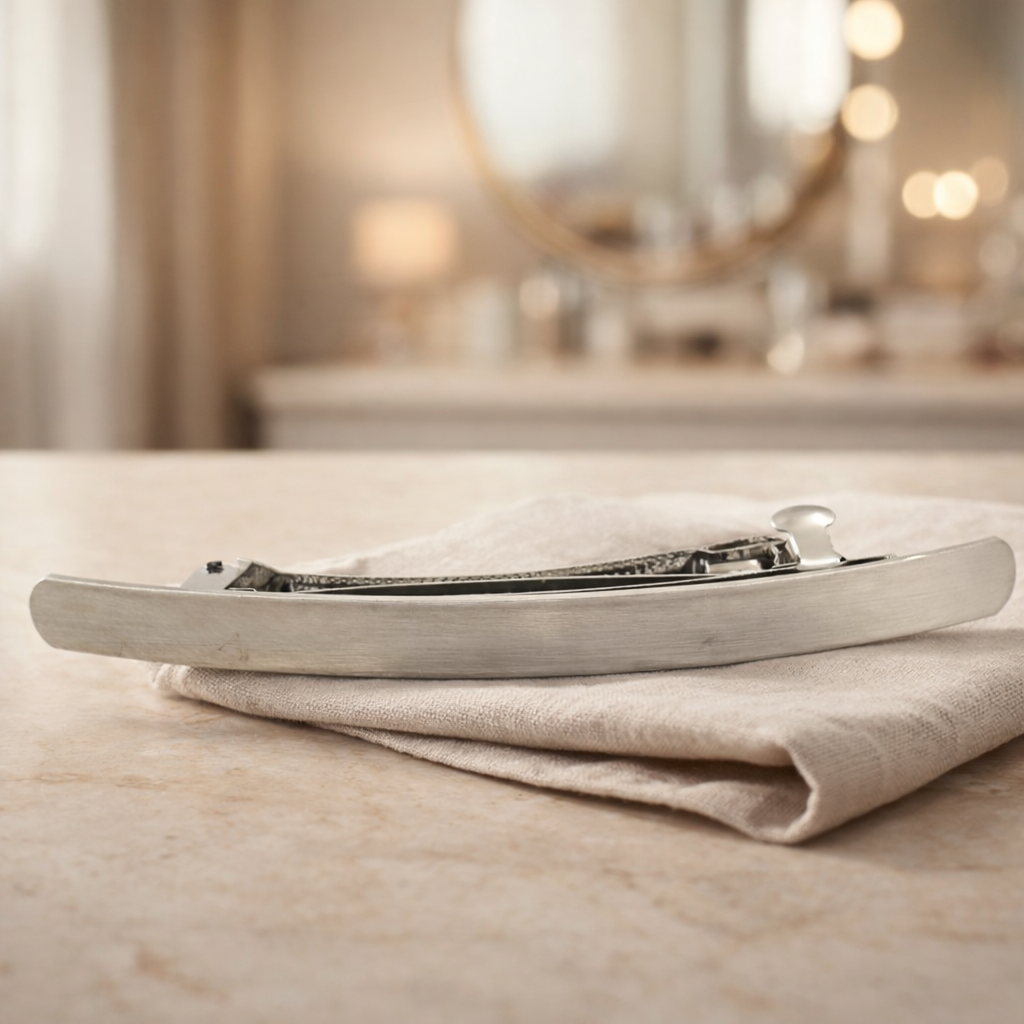 Brushed Curved Slim Barrette