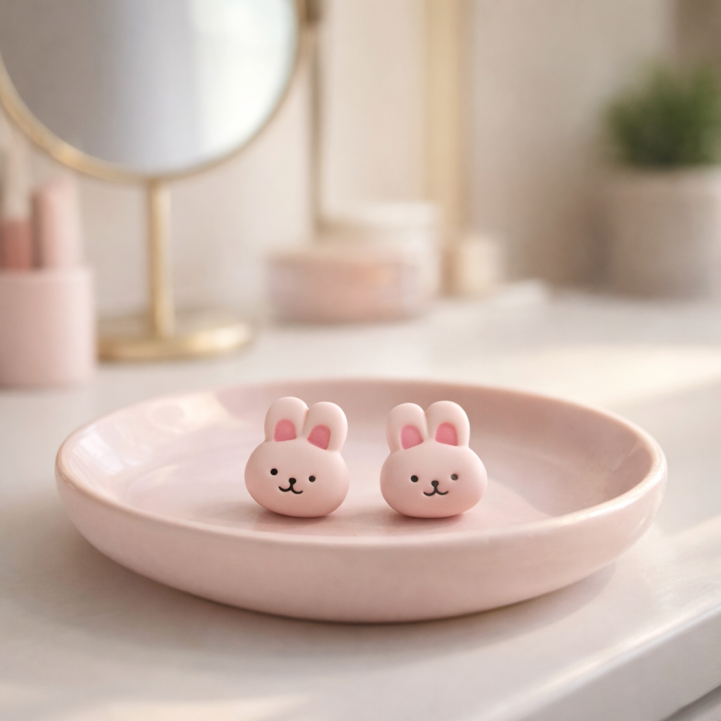 Blush Bunny Stud Earrings