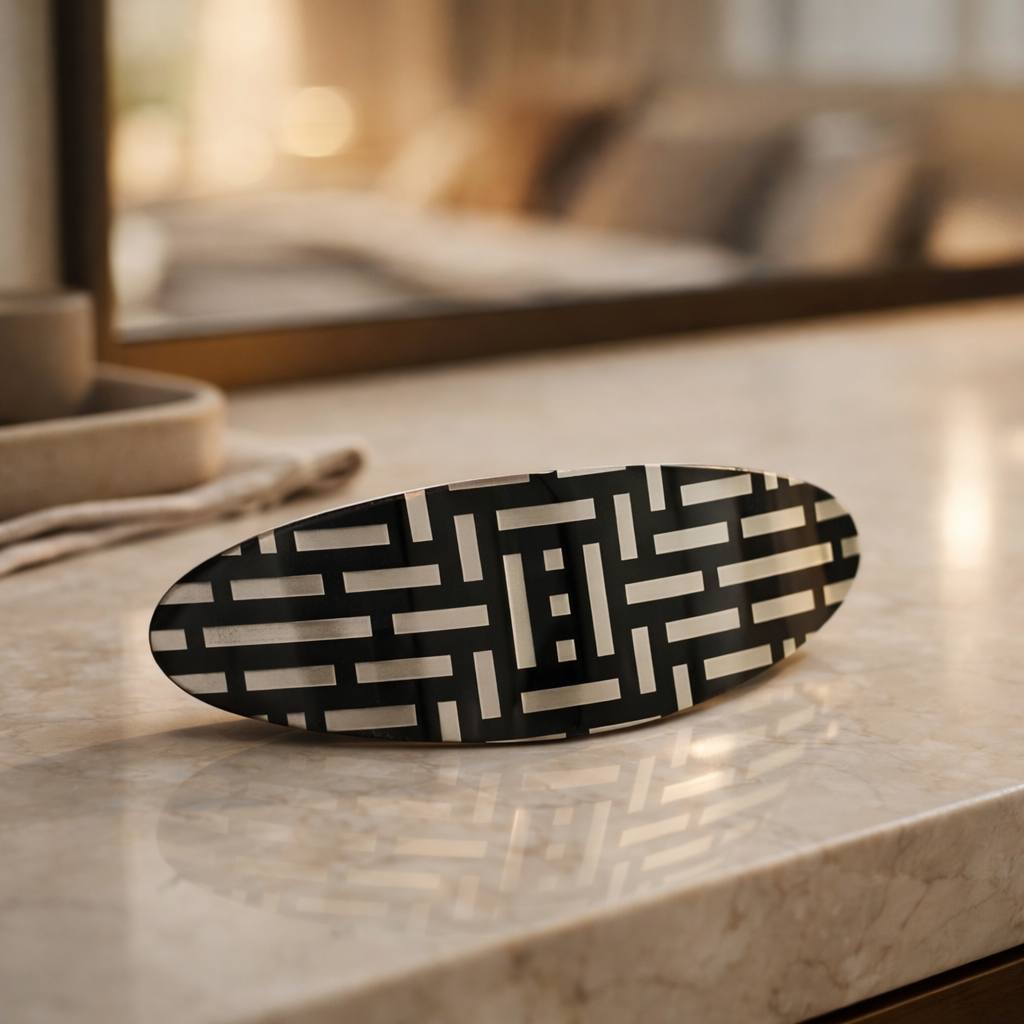 Modernist Mosaic Oval Barrette